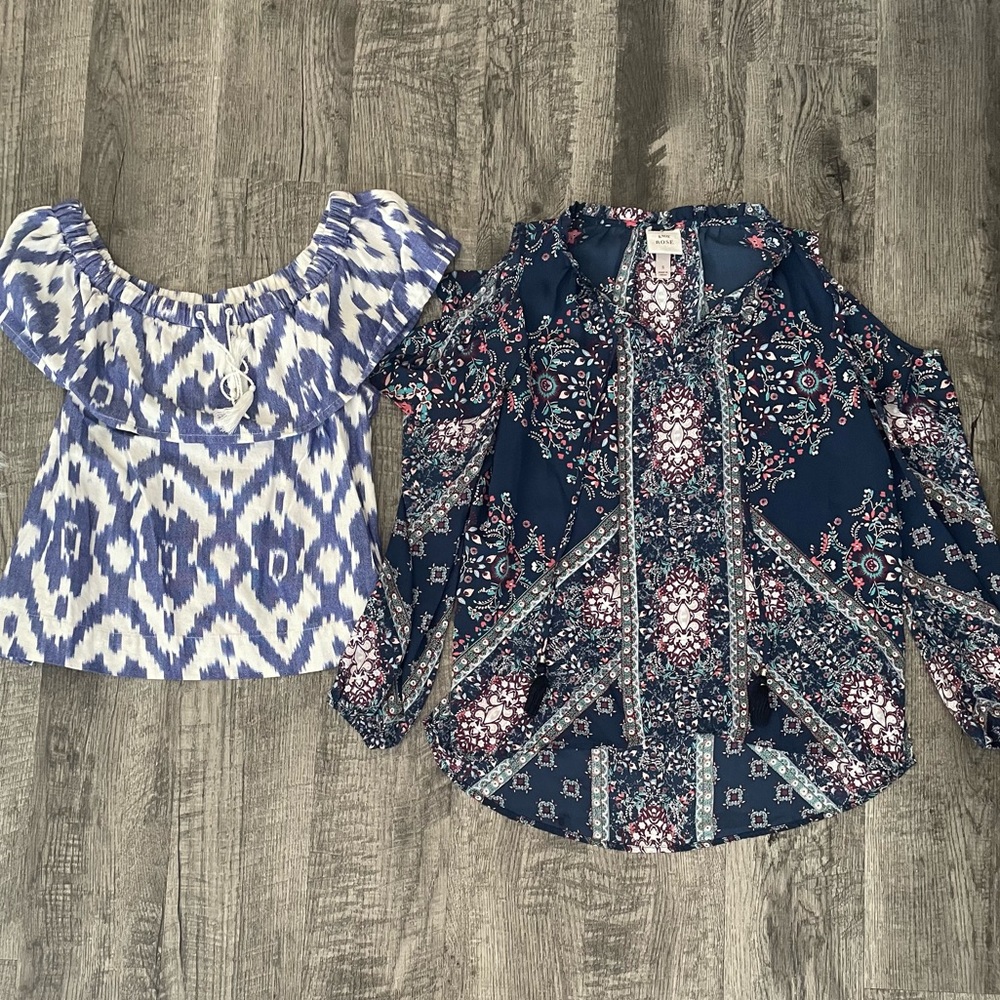 Madewell Off The Shoulder Blouse & Knox Rose Floral Cold Shoulder Top